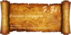 Fecske Zsigmond névjegykártya